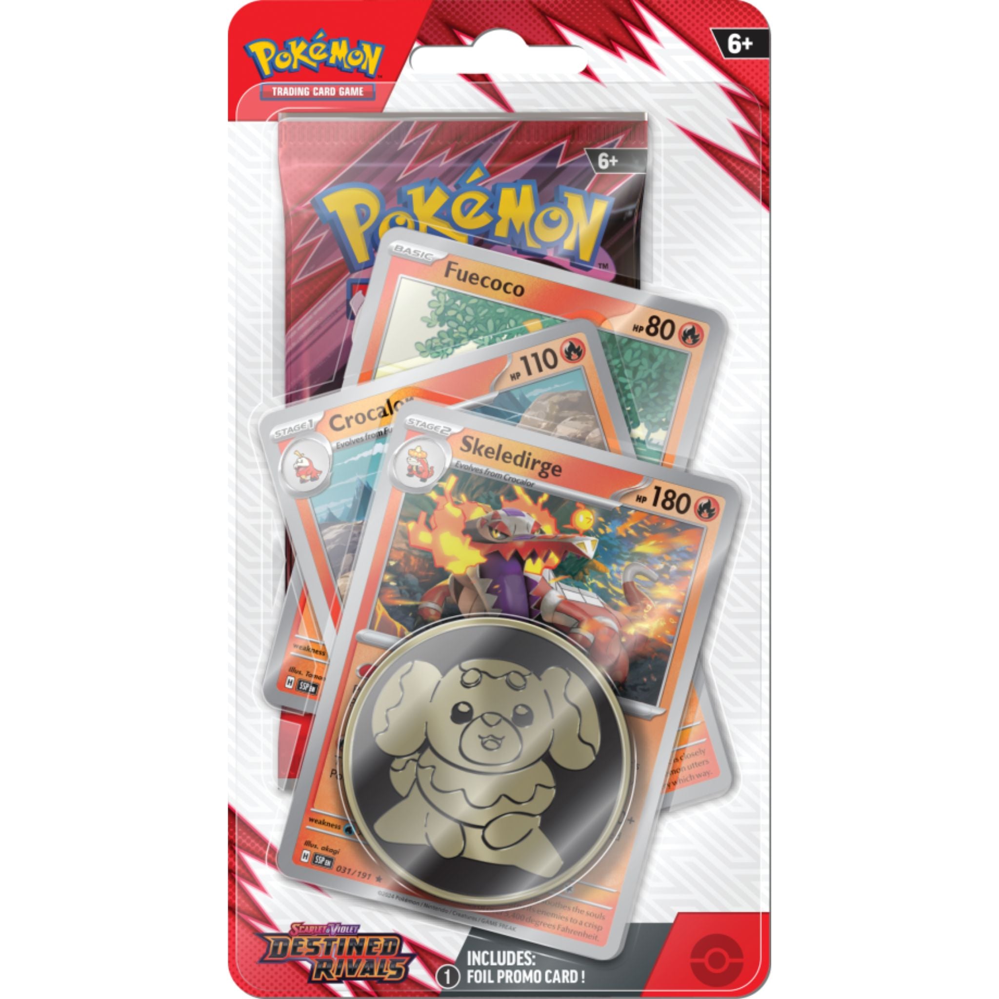 Pokémon TCG: Destined Rivals 1-Pack Blister Fuecoco, Crocalor & Skeledirge