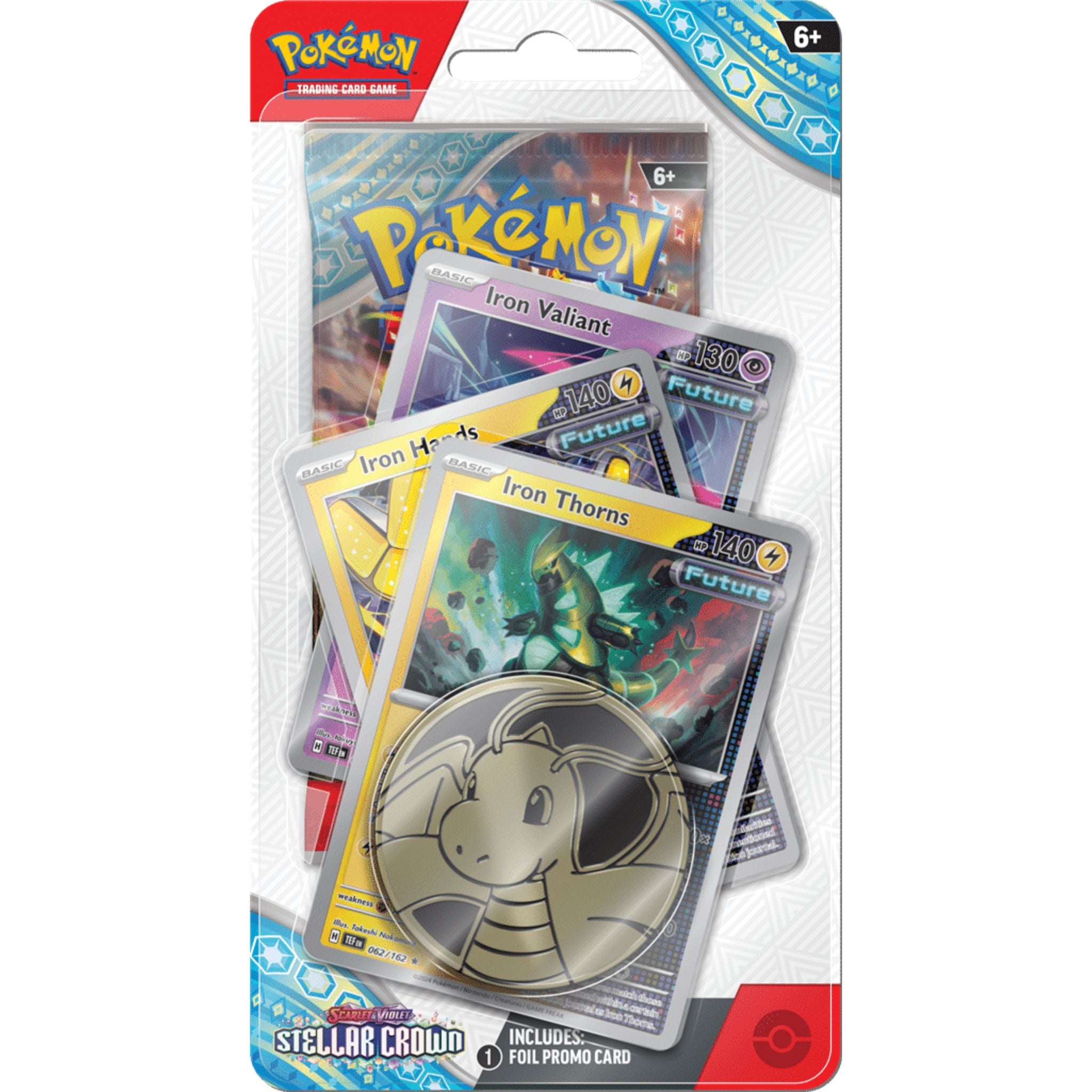 Pokémon TCG: Stellar Crown 1-Pack Blister Iron Valiant, Iron Hands & Iron Thorns