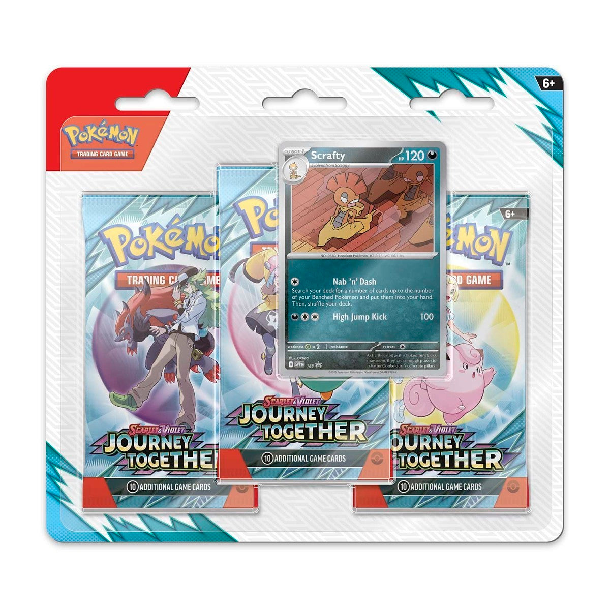 Pokémon TCG: Journey Together Scrafty 3-Pack Blister