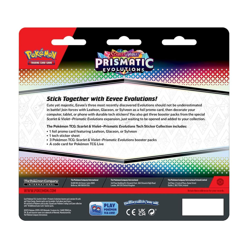 Pokémon TCG: Prismatic Evolutions Glaceon Tech Sticker Collection 3-Pack Blister