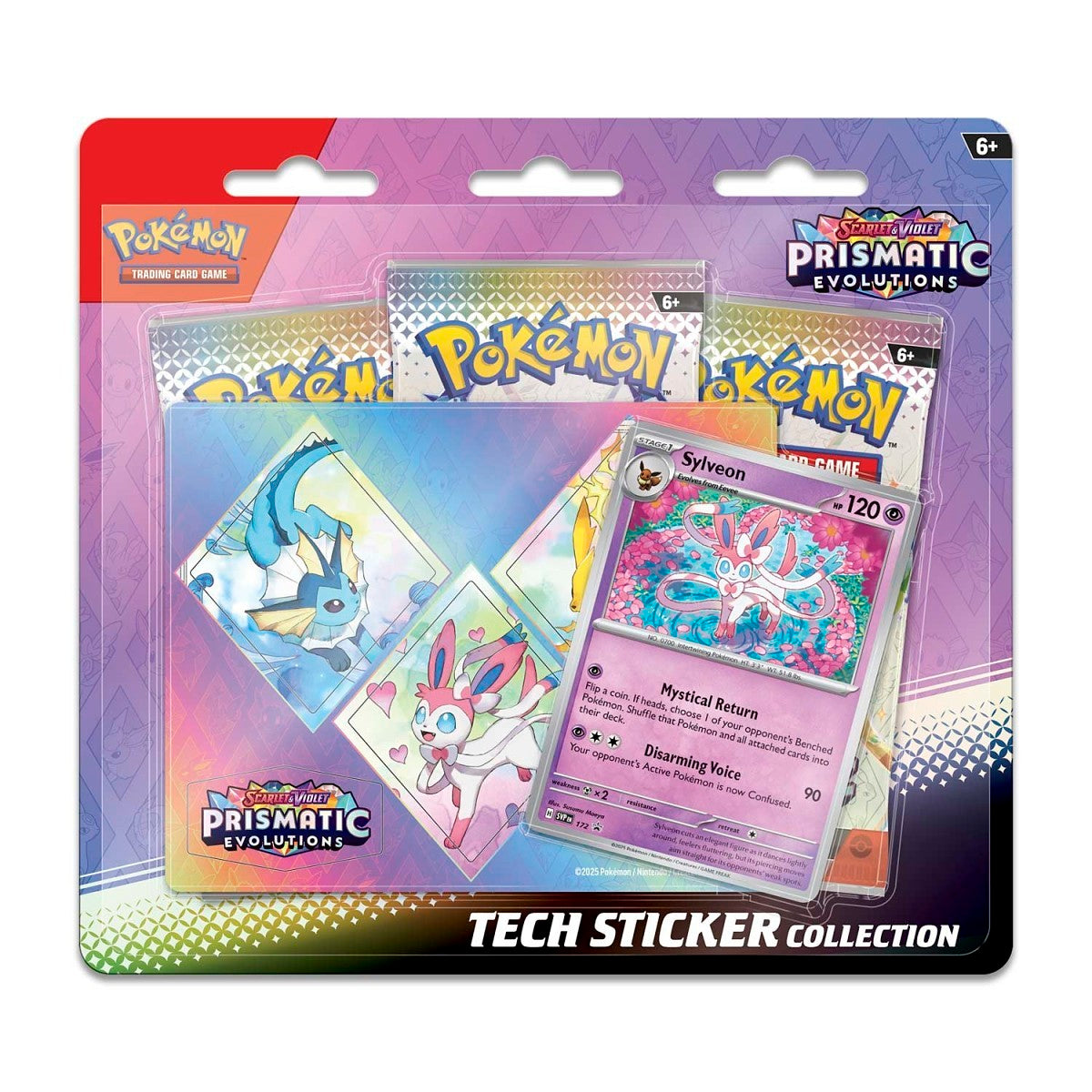 Pokémon TCG: Prismatic Evolutions Sylveon Tech Sticker Collection 3-Pack Blister