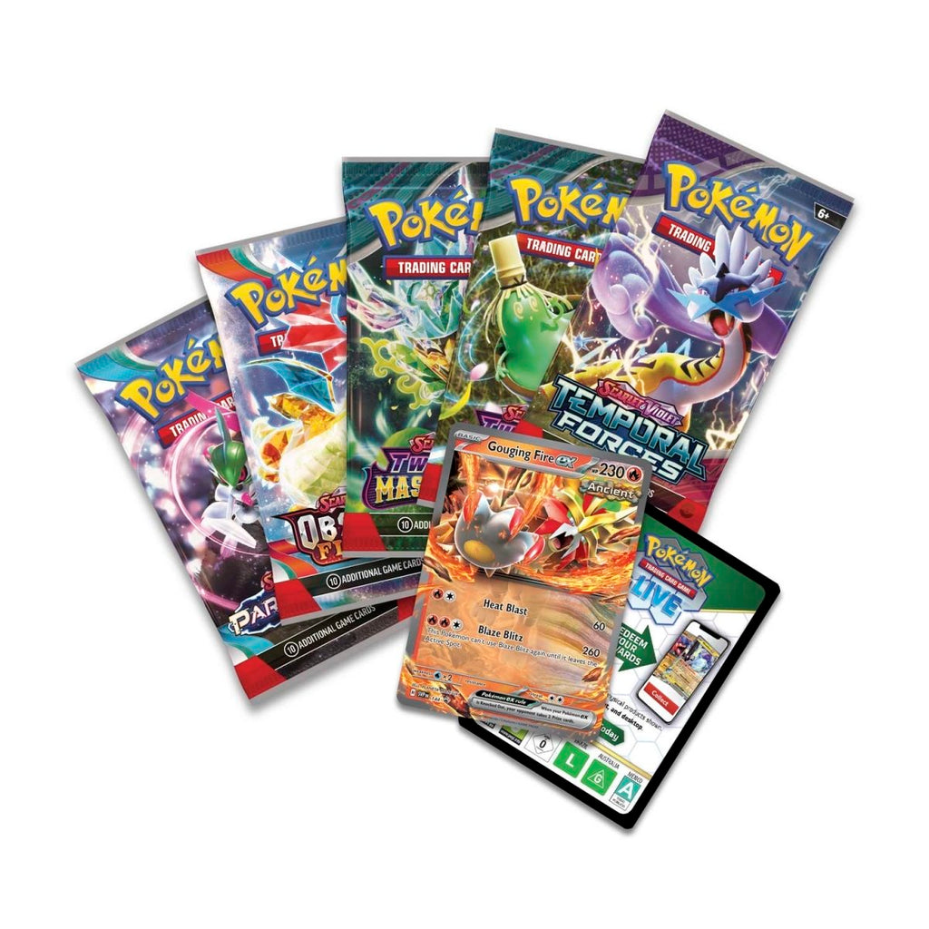 Pokémon TCG: Paradox Destinies Gouging Fire Tin