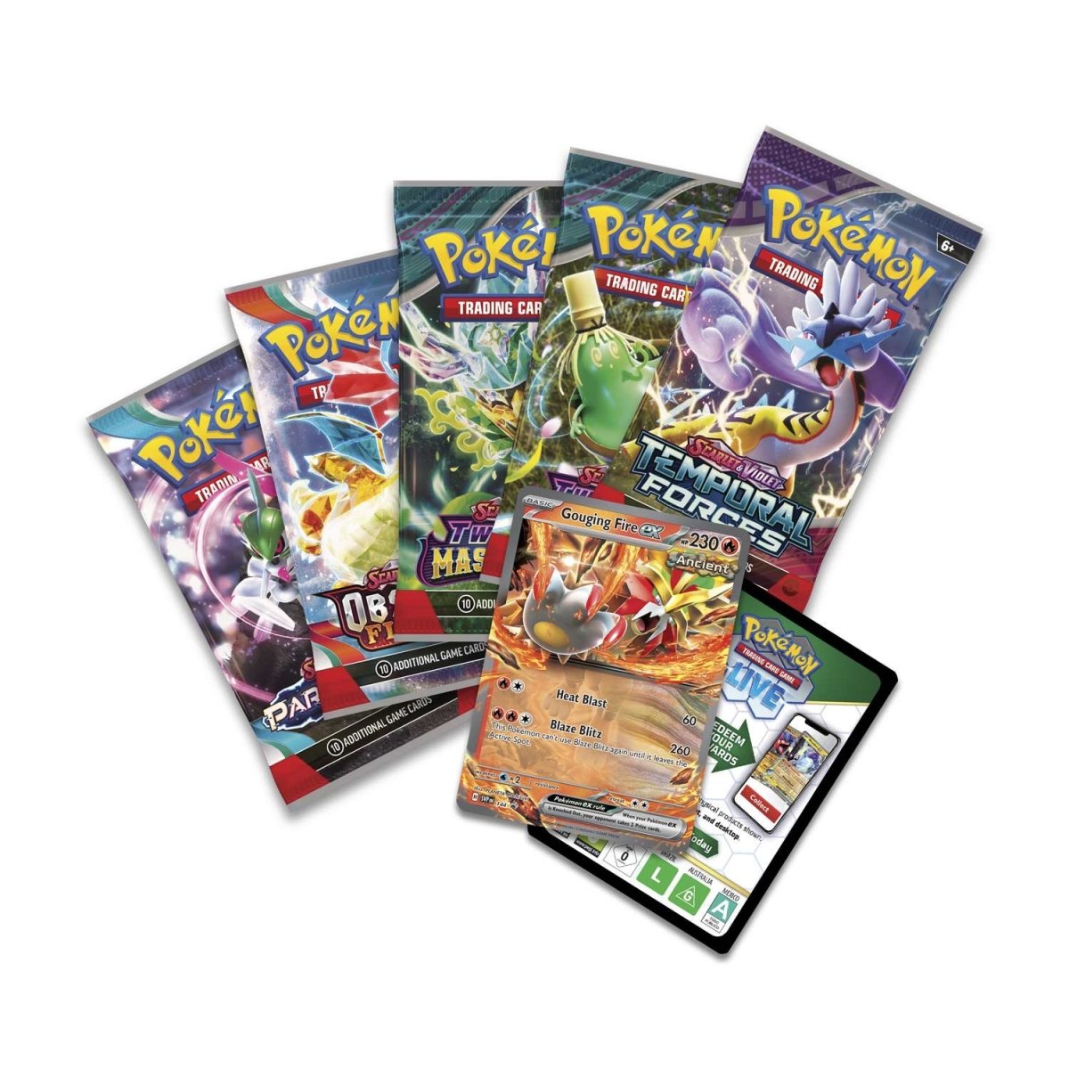 Pokémon TCG: Paradox Destinies Gouging Fire Tin
