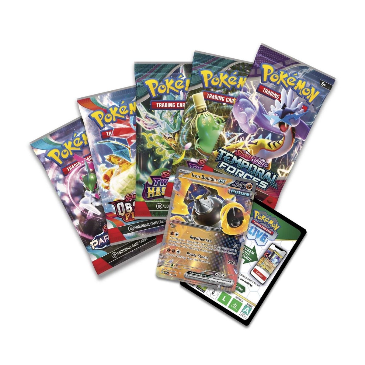 Pokémon TCG: Paradox Destinies Iron Boulder Tin