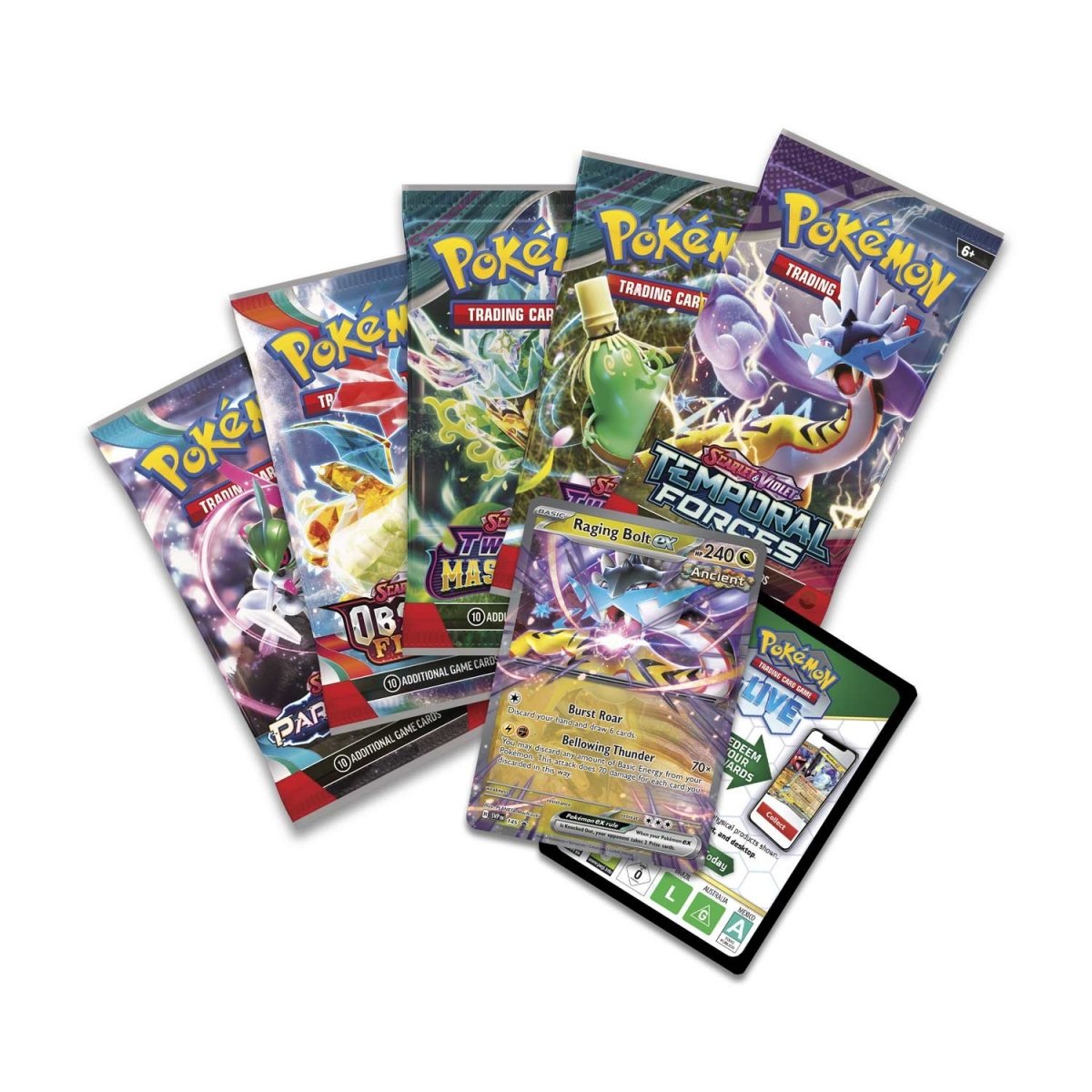 Pokémon TCG: Paradox Destinies Raging Bolt Tin