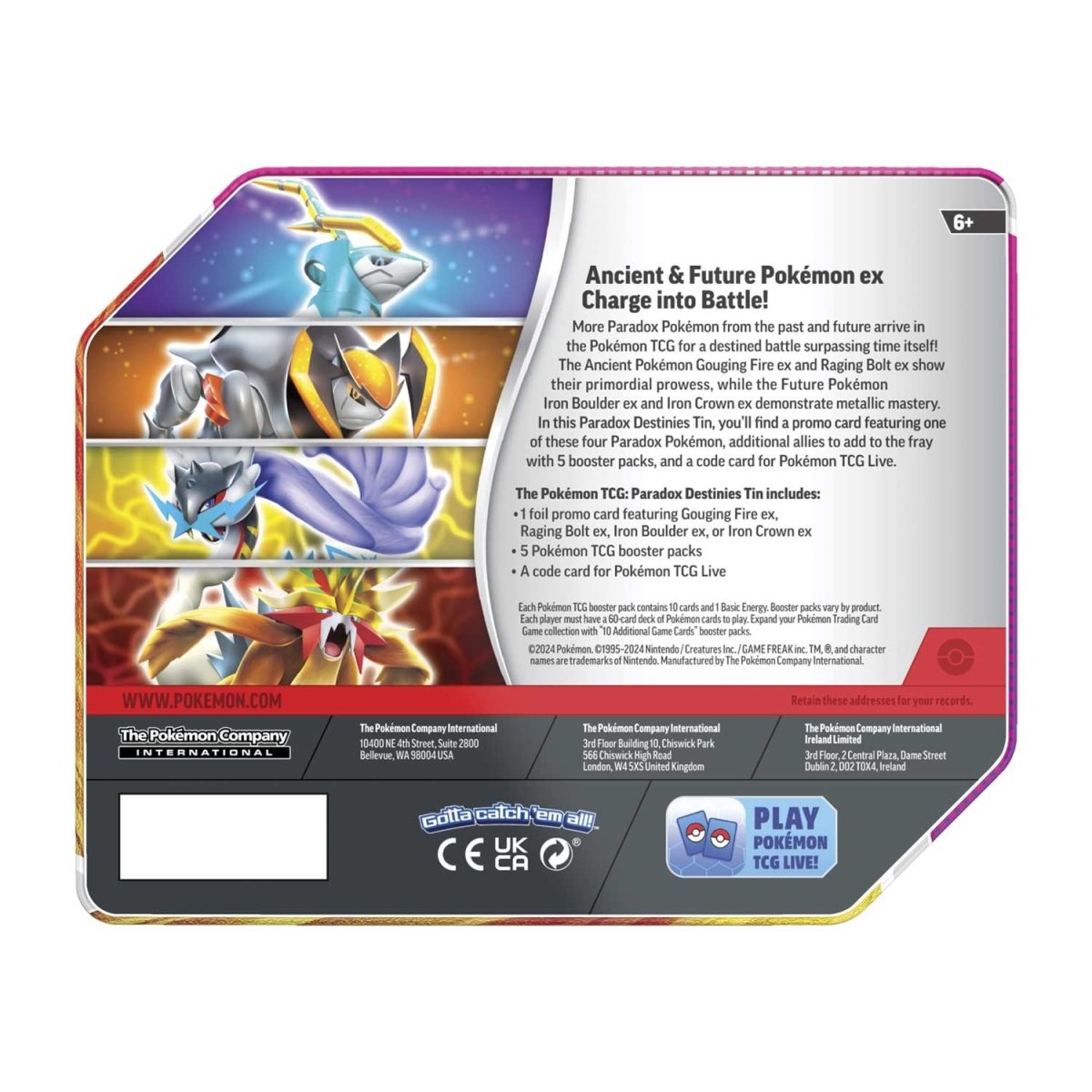 Pokémon TCG: Paradox Destinies Raging Bolt Tin