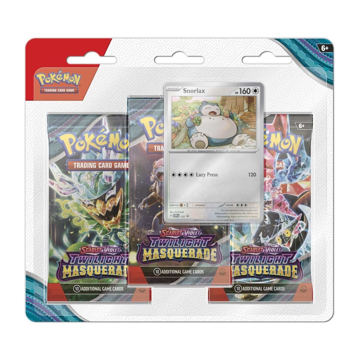 Pokémon TCG: Twilight Masquerade Snorlax 3-Pack Blister