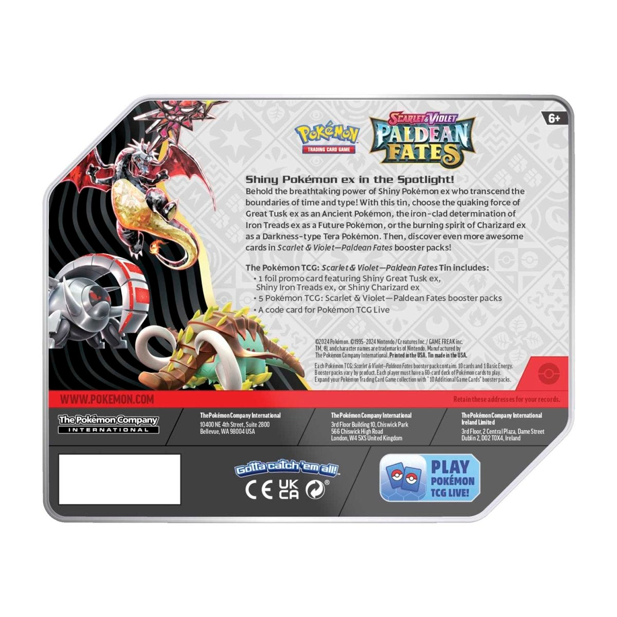 Pokémon TCG: Paldean Fates Iron Treads Tin