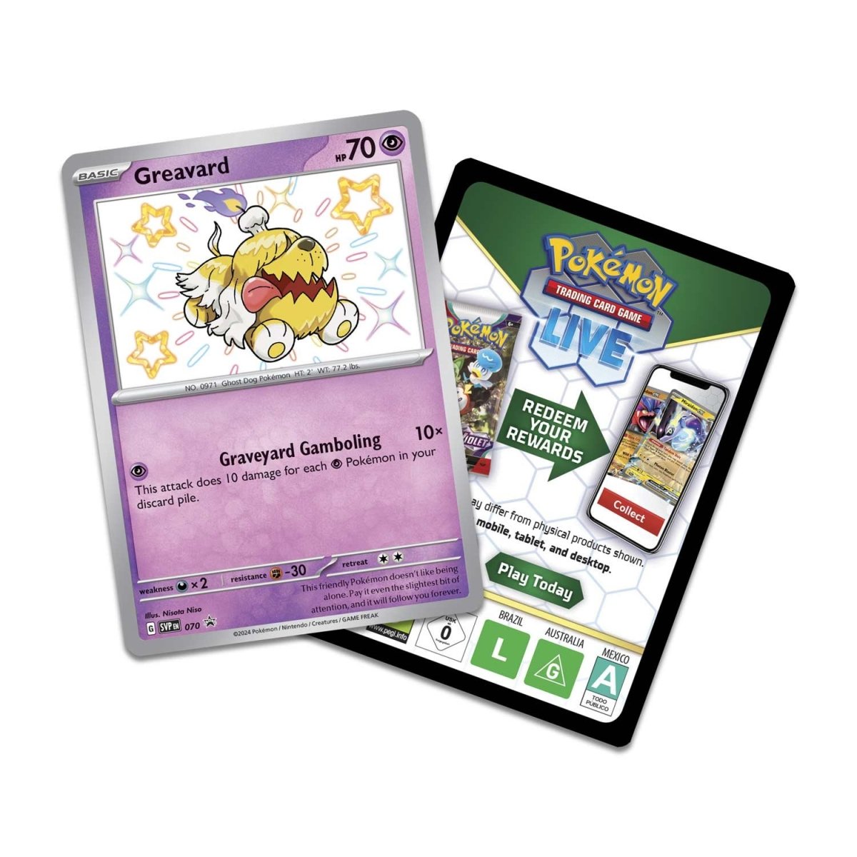 Pokémon TCG: Paldean Fates Greavard Tech Sticker Collection
