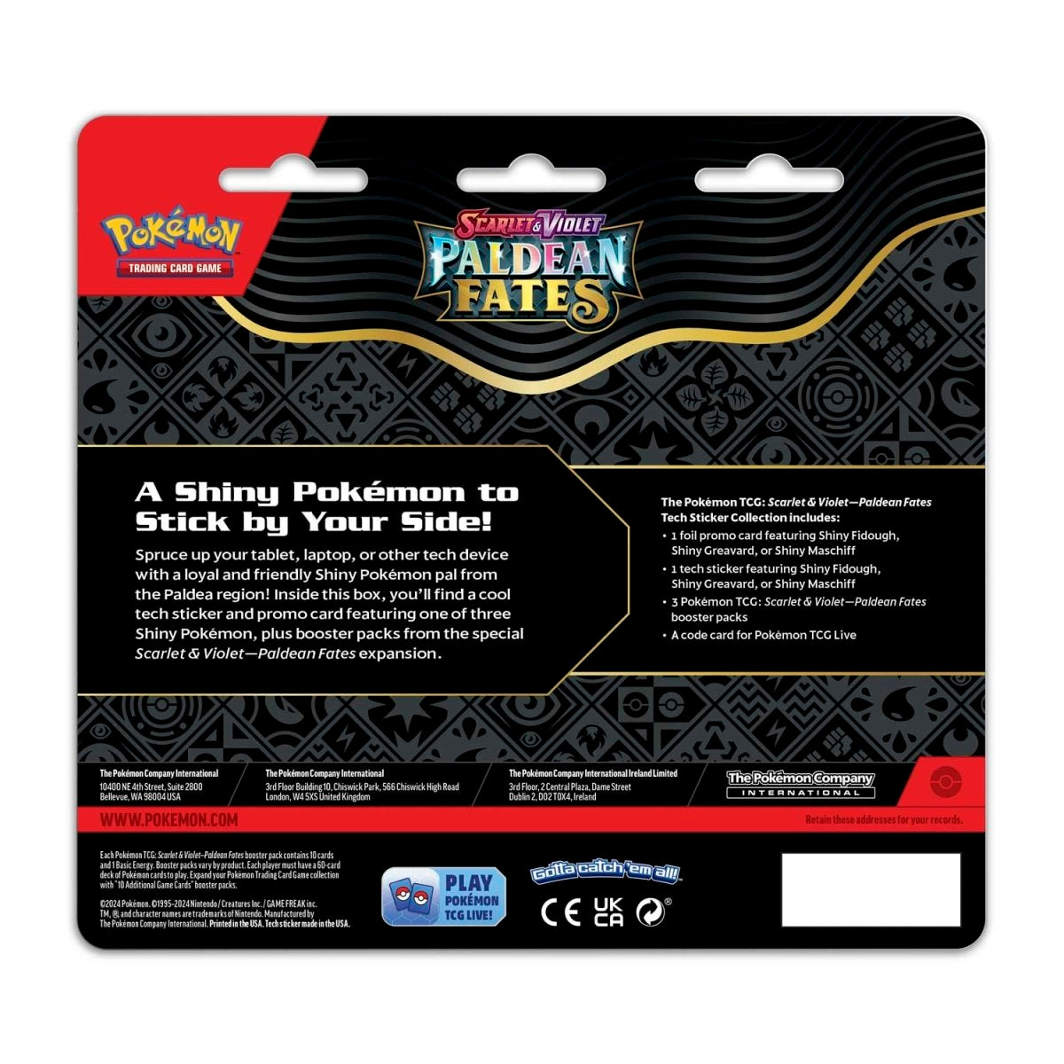Pokémon TCG: Paldean Fates Fidough Tech Sticker Collection