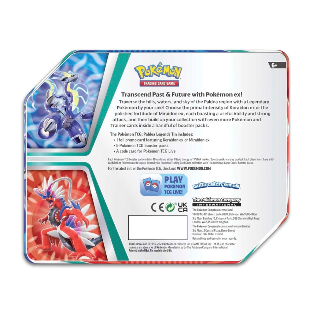 Pokémon TCG: Paldea Legends Large Koraidon Tin
