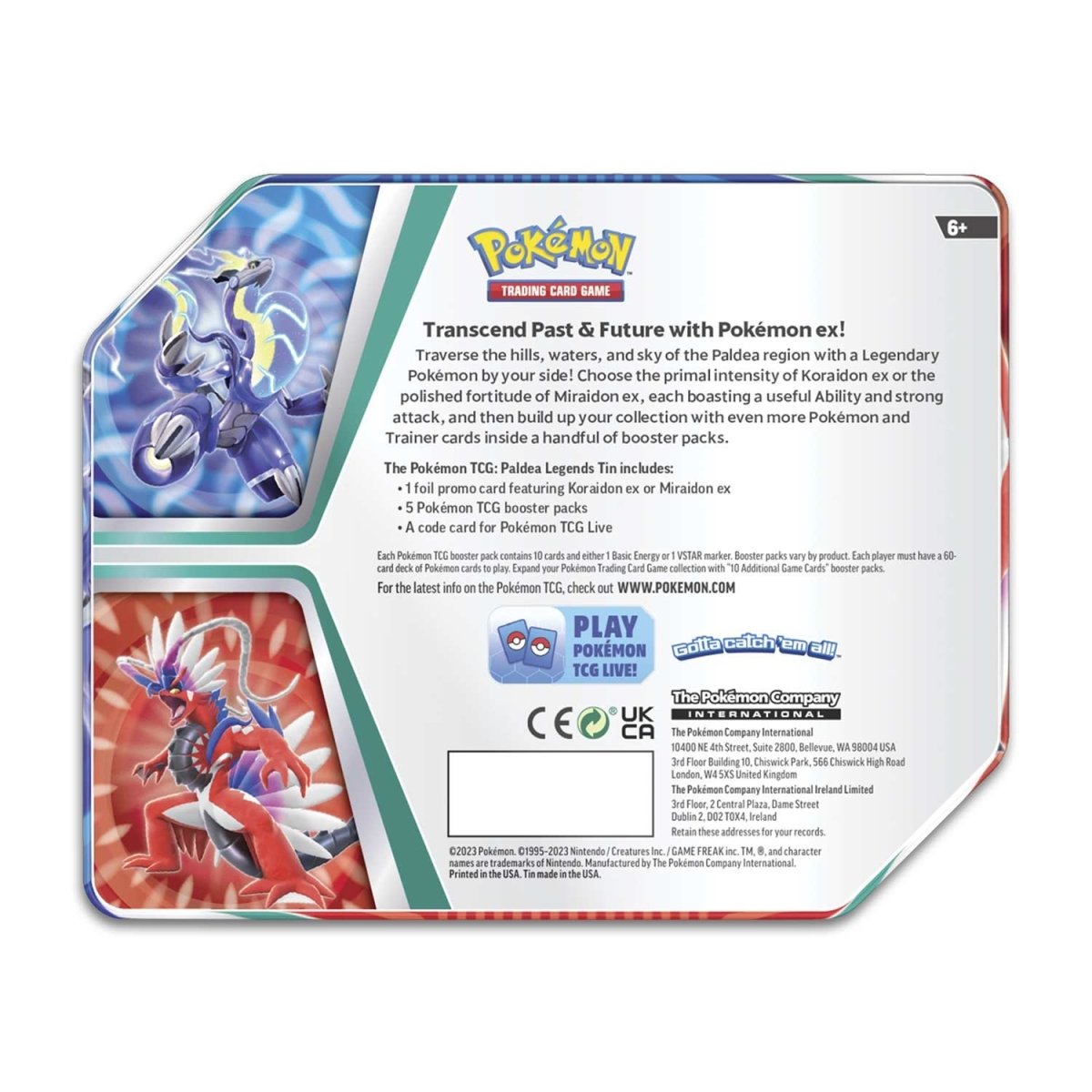 Pokémon TCG: Paldea Legends Large Koraidon Tin