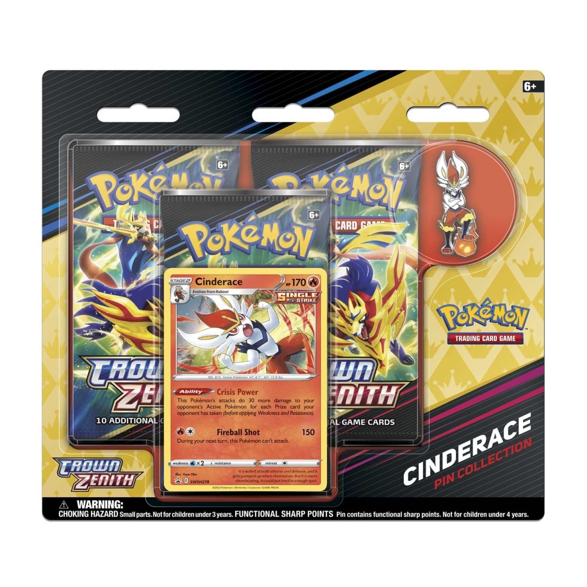 Pokémon TCG: Crown Zenith Pin Collection—Cinderace