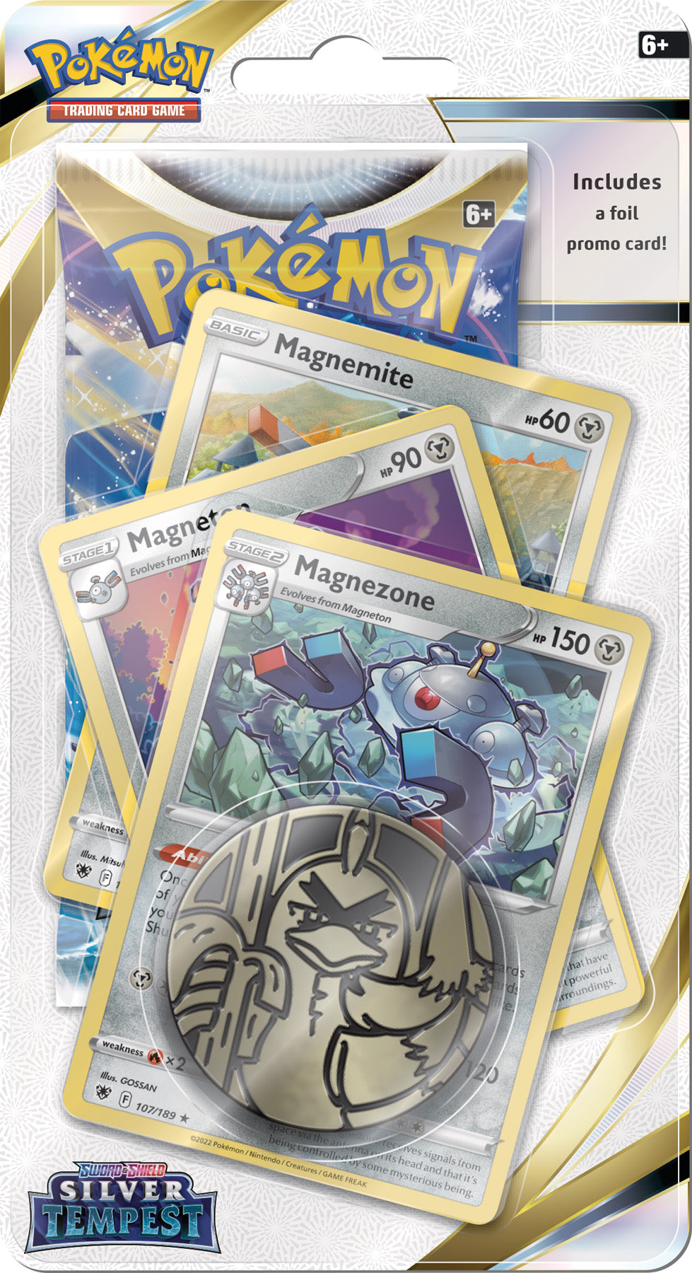 Pokémon TCG: Silver Tempest 1-Pack Blister Magnemite, Magneton & Magnezone