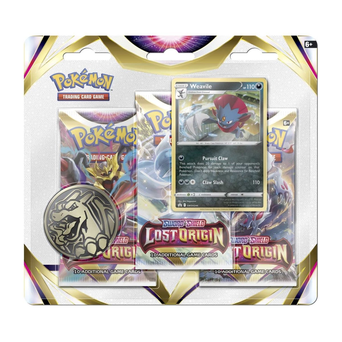 Pokémon TCG: Lost Origin Weavile 3-Pack Blister