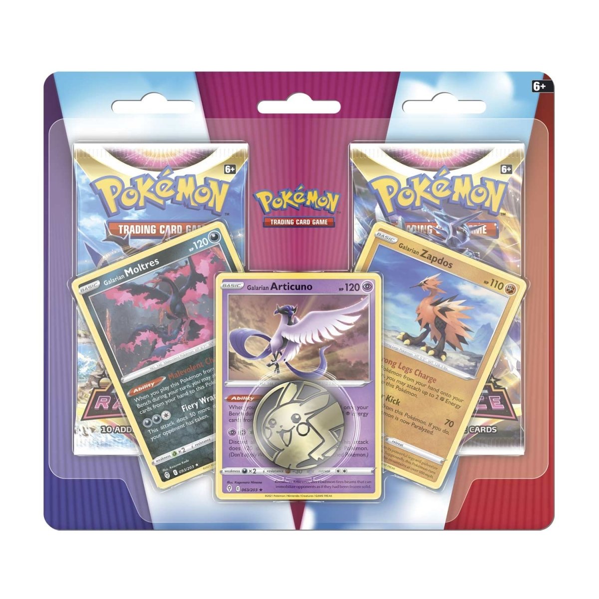 Pokémon TCG: Enhanced 2-Pack Blister Galarian Moltres, Galarian Articuno & Galarian Zapdos
