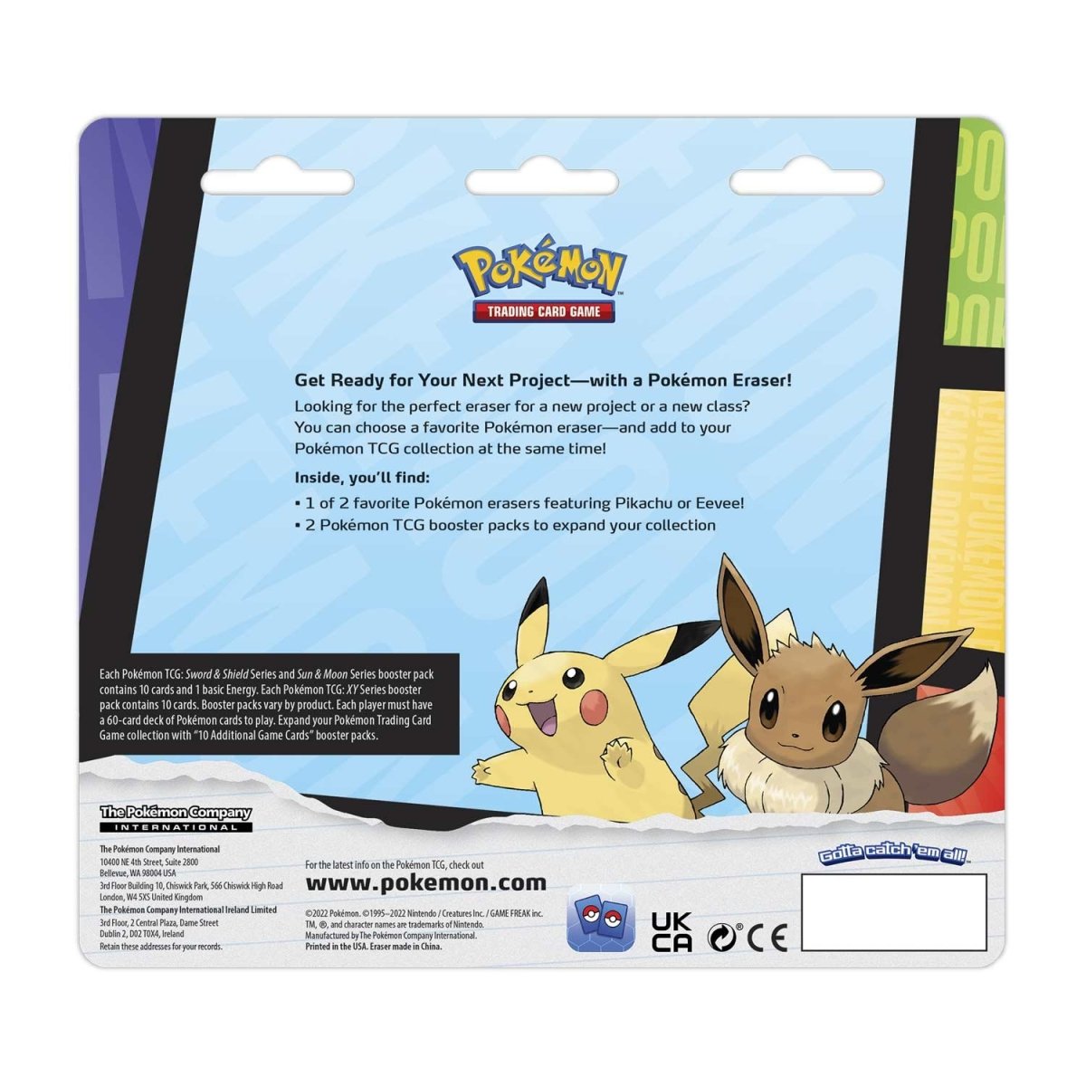 Pokémon TCG: Back to School Eevee Eraser 2-Pack Blister