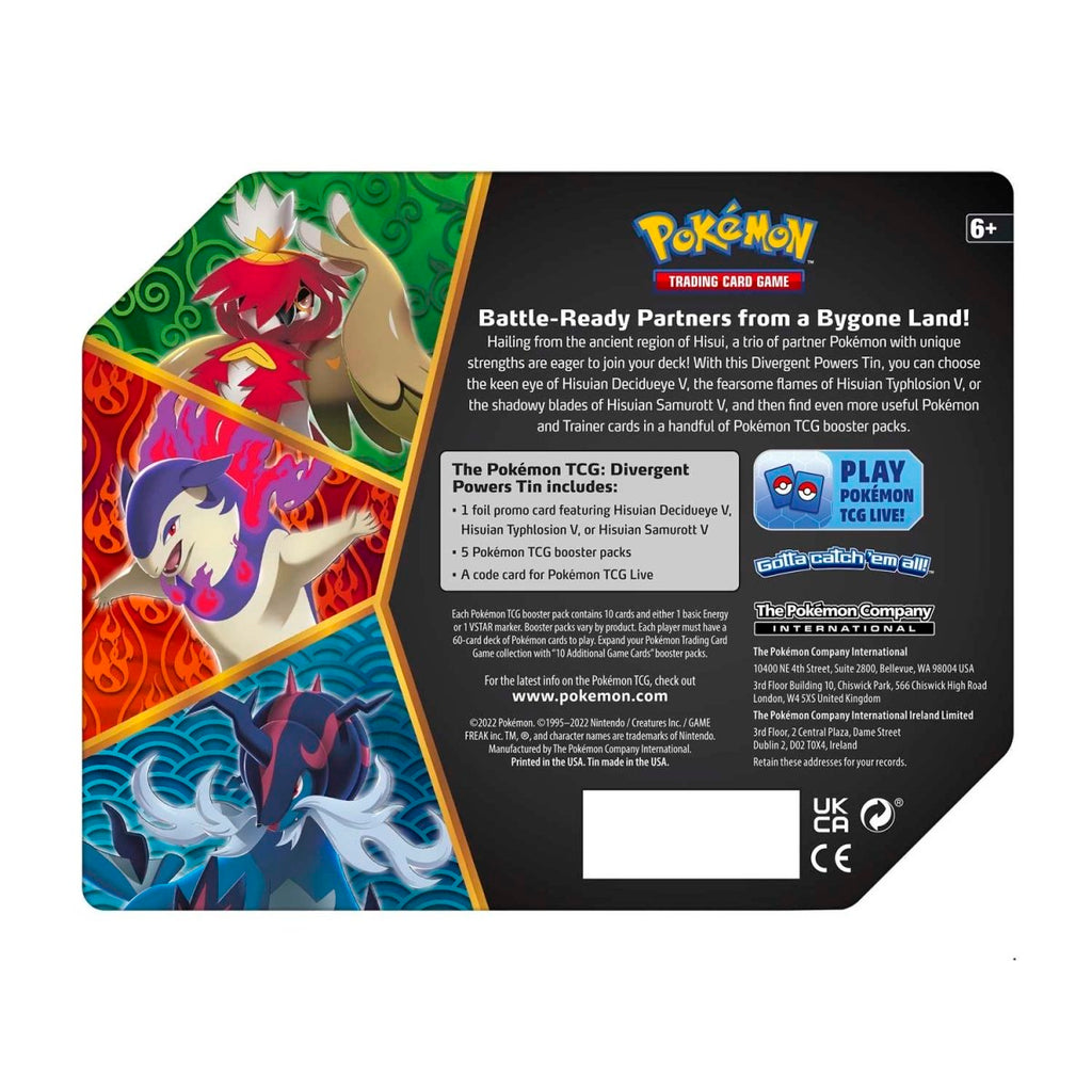 Pokémon TCG: Divergent Powers Hisuian Typhlosion V Tin