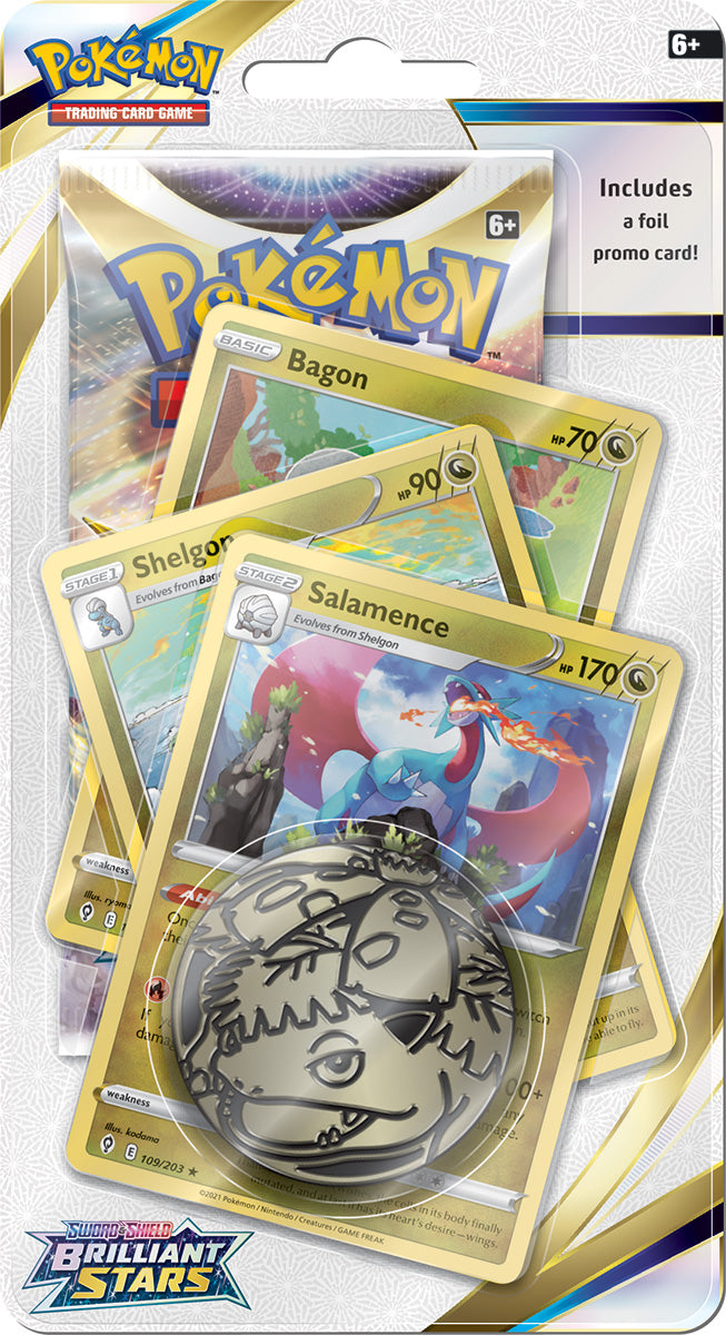 Pokémon TCG: Brilliant Stars 1-Pack Blister Bagon, Shelgon & Salamence