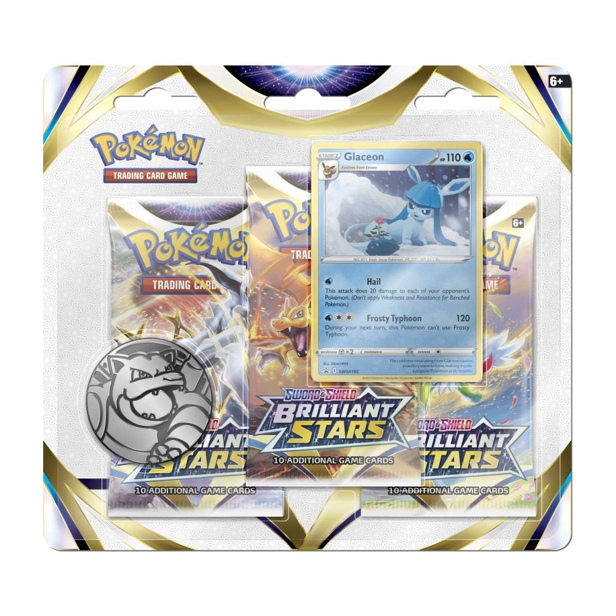 Pokémon TCG: Brilliant Stars Glaceon 3-Pack Blister