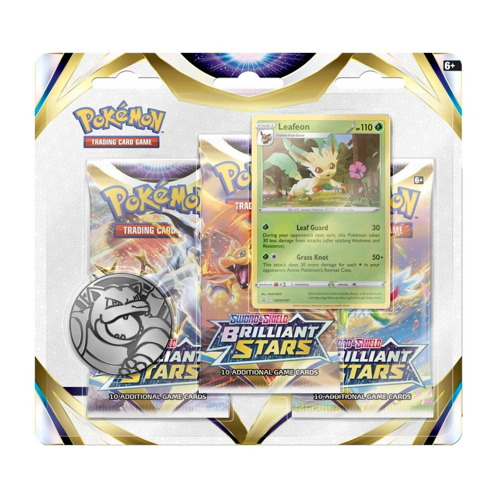 Pokémon TCG: Brilliant Stars Leafeon 3-Pack Blister