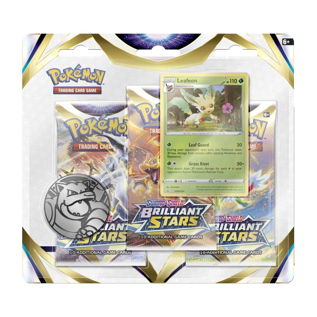 Pokémon TCG: Brilliant Stars Leafeon 3-Pack Blister