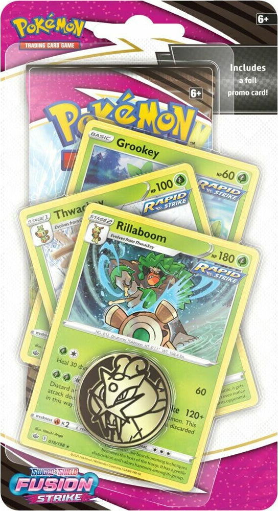 Pokémon TCG: Fusion Strike 1-Pack Blister Grookey, Thwackey & Rillaboom