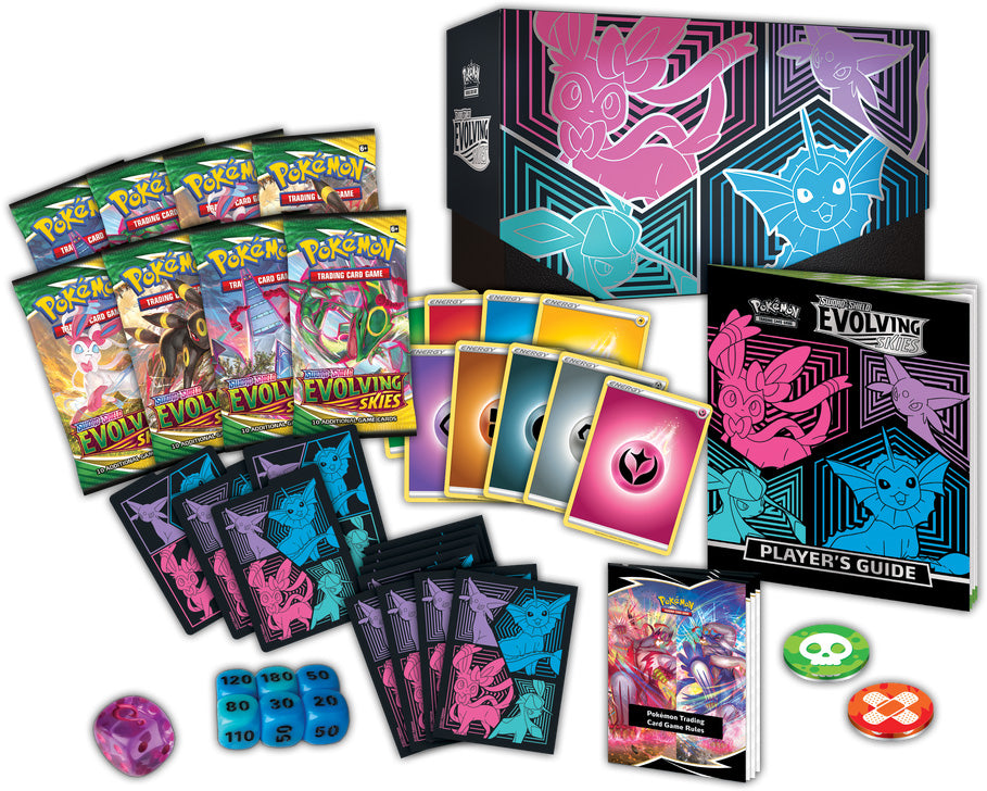 Pokémon TCG: Evolving Skies Elite Trainer Box - Vaporeon, Epseon, Glaceon & Sylveon