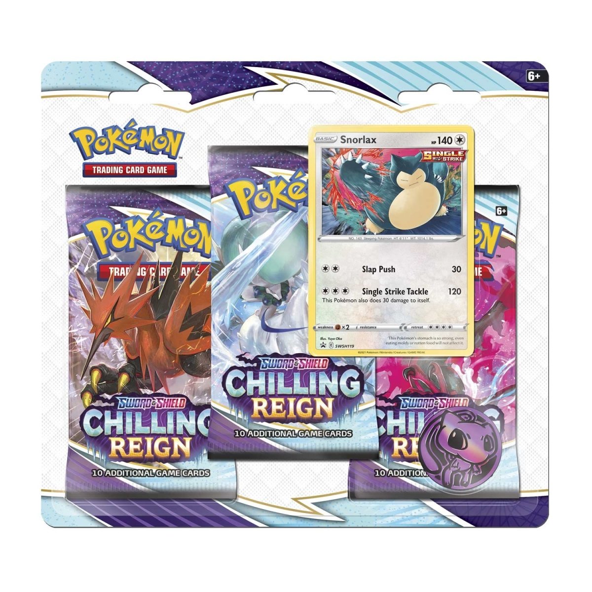 Pokémon TCG: Chilling Reign Snorlax 3-Pack Blister