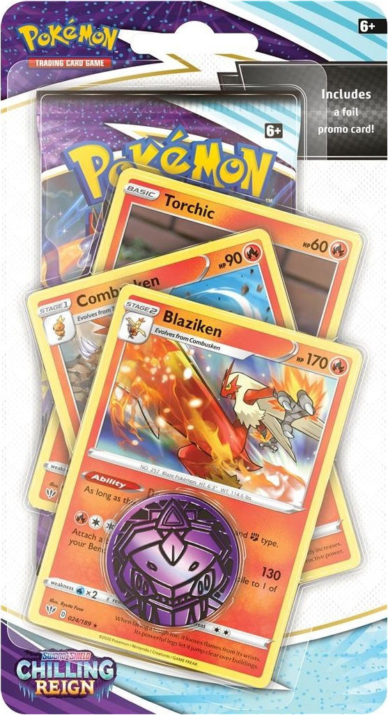 Pokémon TCG: Chilling Reign 1-Pack Blister Torchic, Combusken & Blaziken