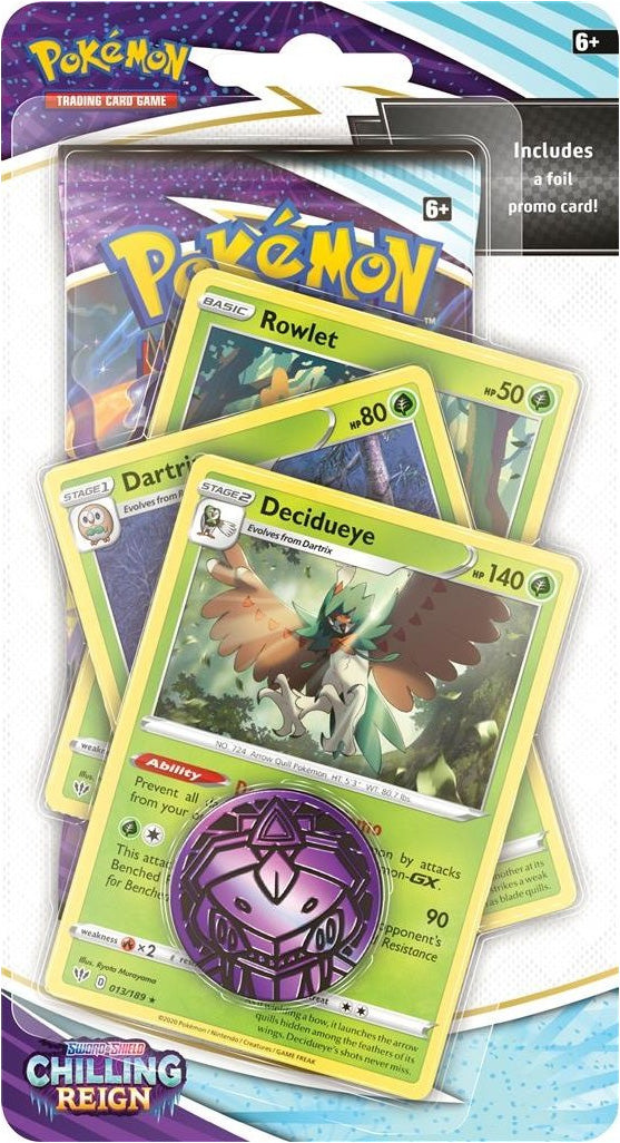 Pokémon TCG: Chilling Reign 1-Pack Blister Rowlet, Dartrix & Decidueye