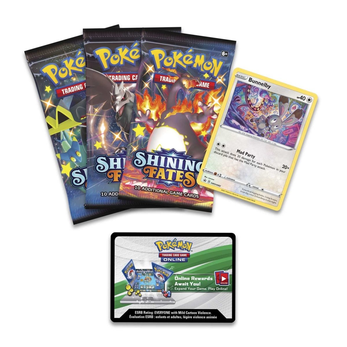 Pokémon TCG: Shining Fates Mad Party Pin Collection—Bunnelby