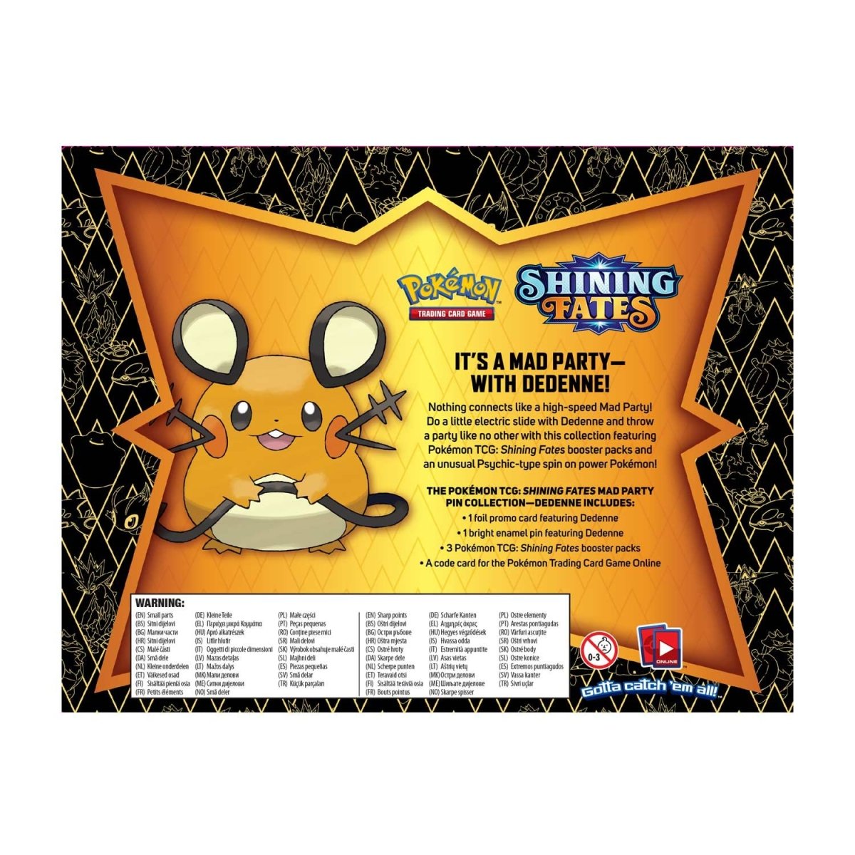 Pokémon TCG: Shining Fates Mad Party Pin Collection—Dedenne