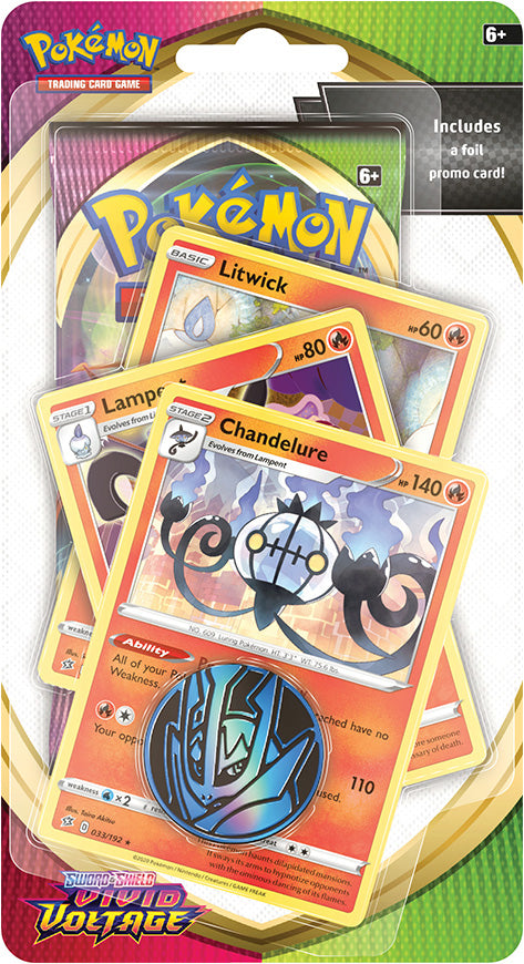 Pokémon TCG: Vivid Voltage 1-Pack Blister Litwick, Lampent & Chandelure
