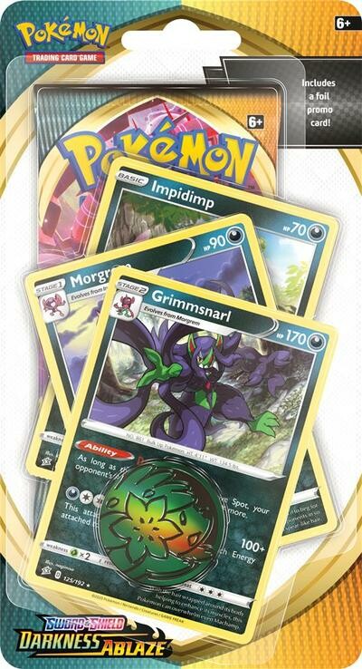 Pokémon TCG: Darkness Ablaze 1-Pack Blister Impidimp, Morgrem & Grimmsnarl