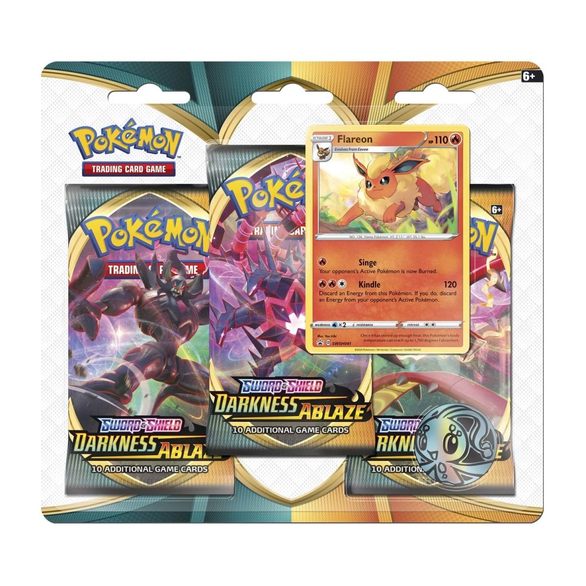 Pokémon TCG: Darkness Ablaze Flareon 3-Pack Blister