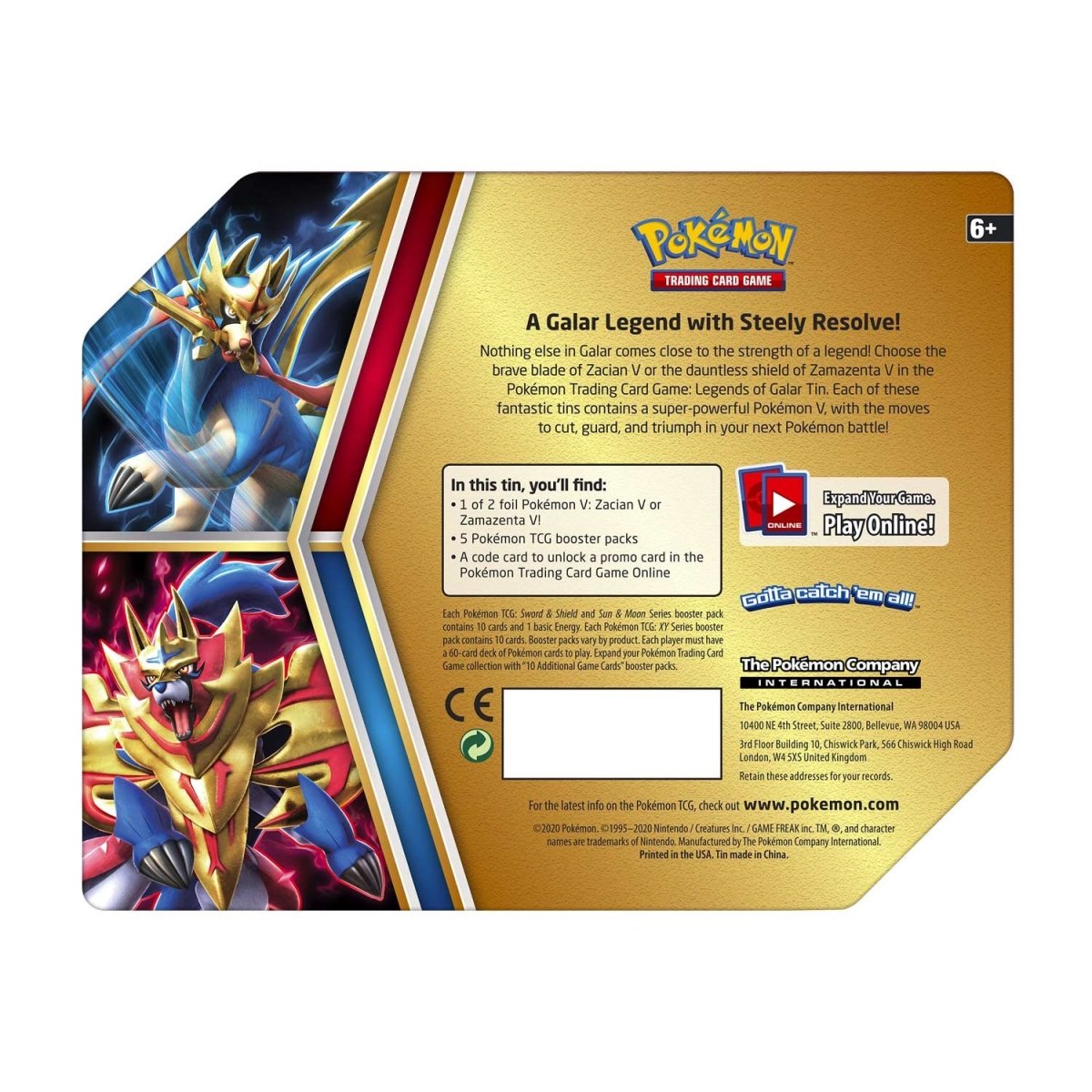 Pokémon TCG: Legends of Galar Zamazenta Tin