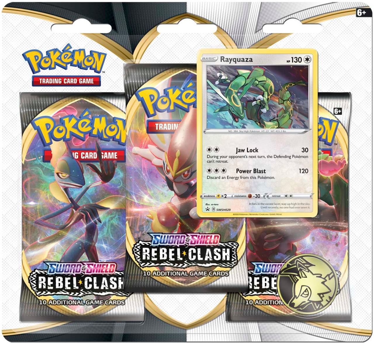 Pokémon TCG: Rebel Clash Rayquaza 3-Pack Blister