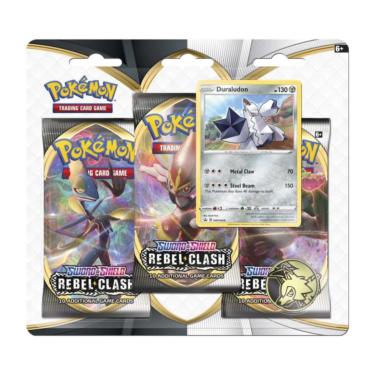 Pokémon TCG: Rebel Clash Duraludon 3-Pack Blister