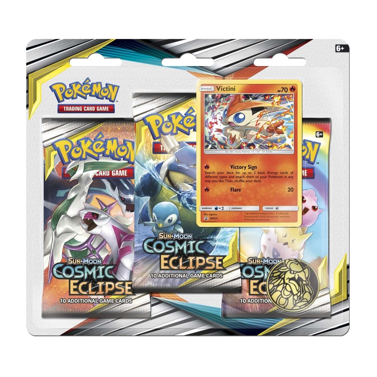 Pokémon TCG: Cosmic Eclipse Victini 3-Pack Blister