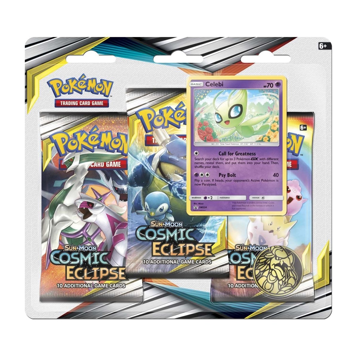 Pokémon TCG: Cosmic Eclipse Celebi 3-Pack Blister