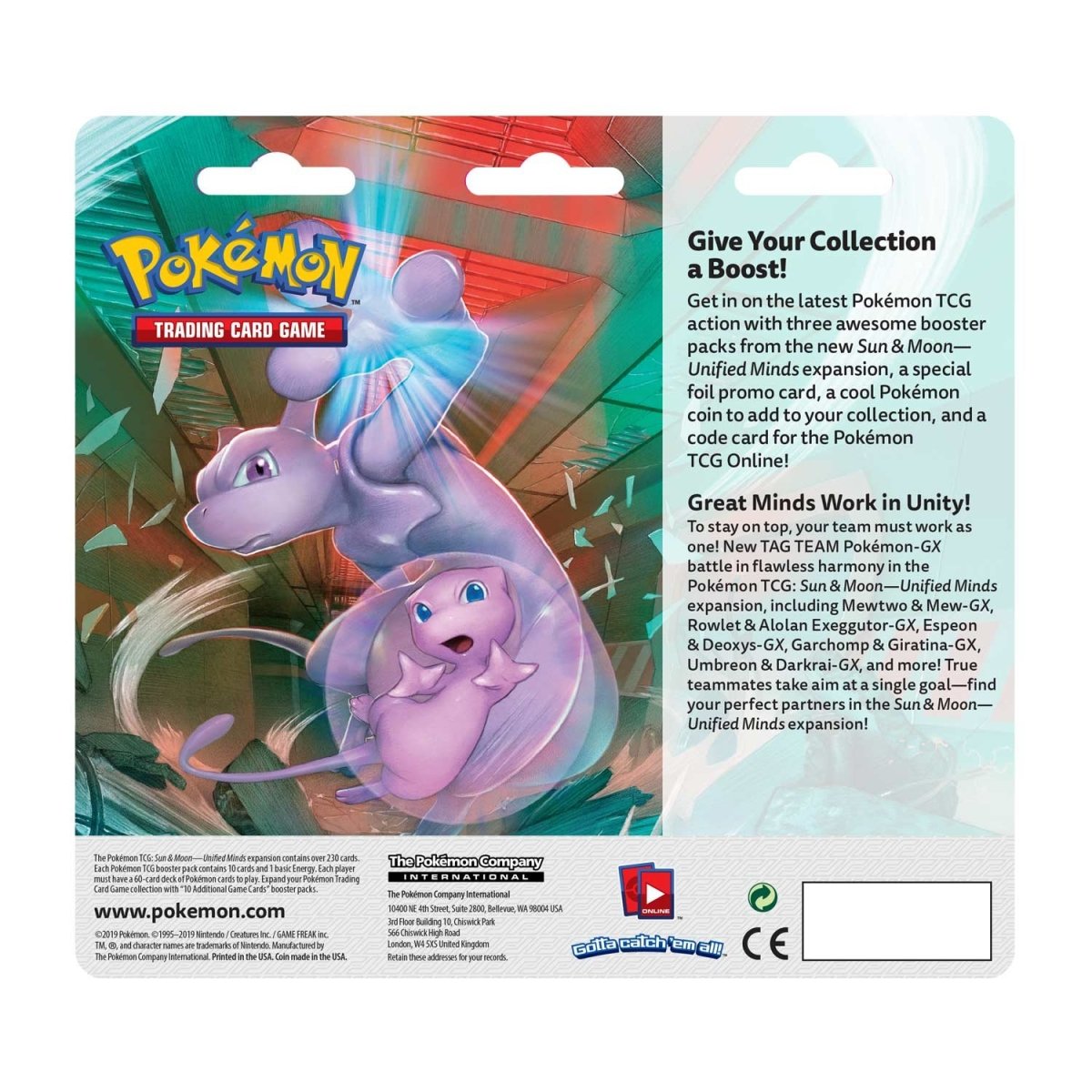 Pokémon TCG: Unified Minds Stakataka 3-Pack Blister