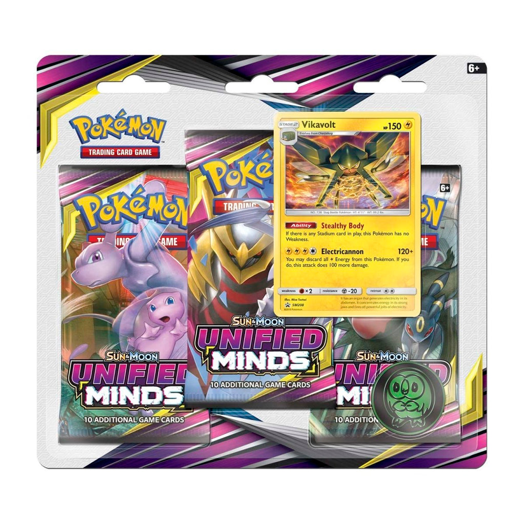 Pokémon TCG: Unified Minds Vikavolt 3-Pack Blister