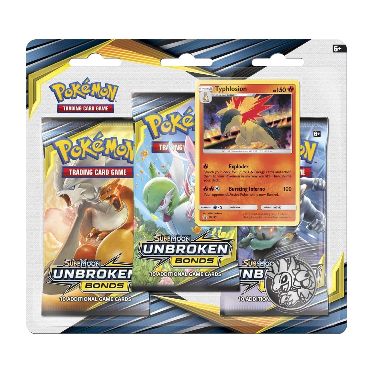 Pokémon TCG: Unbroken Bonds Typhlosion 3-Pack Blister