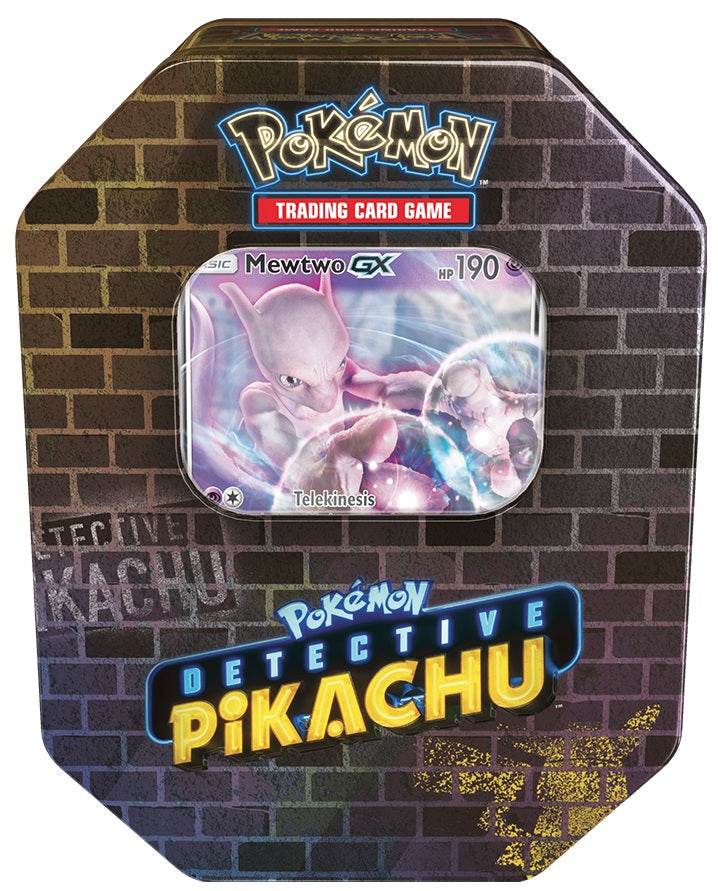 Pokémon TCG: Detective Pikachu Mewtwo-GX Tin