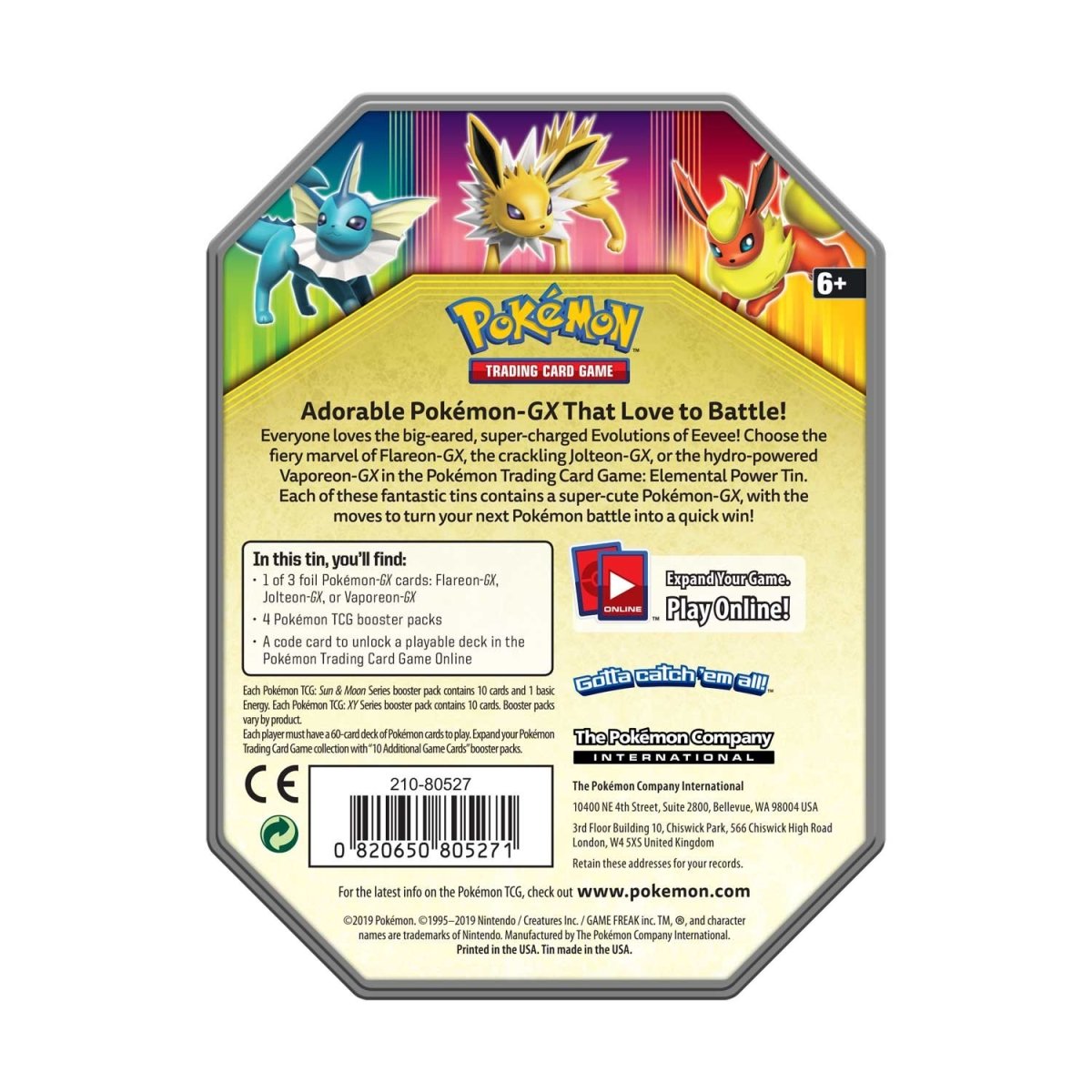 Pokémon TCG: Elemental Power Flareon-GX Tin