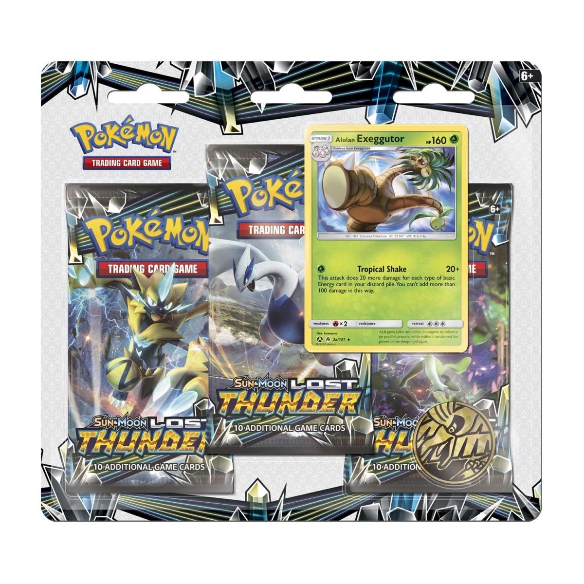 Pokémon TCG: Lost Thunder Alolan Exeggutor 3-Pack Blister