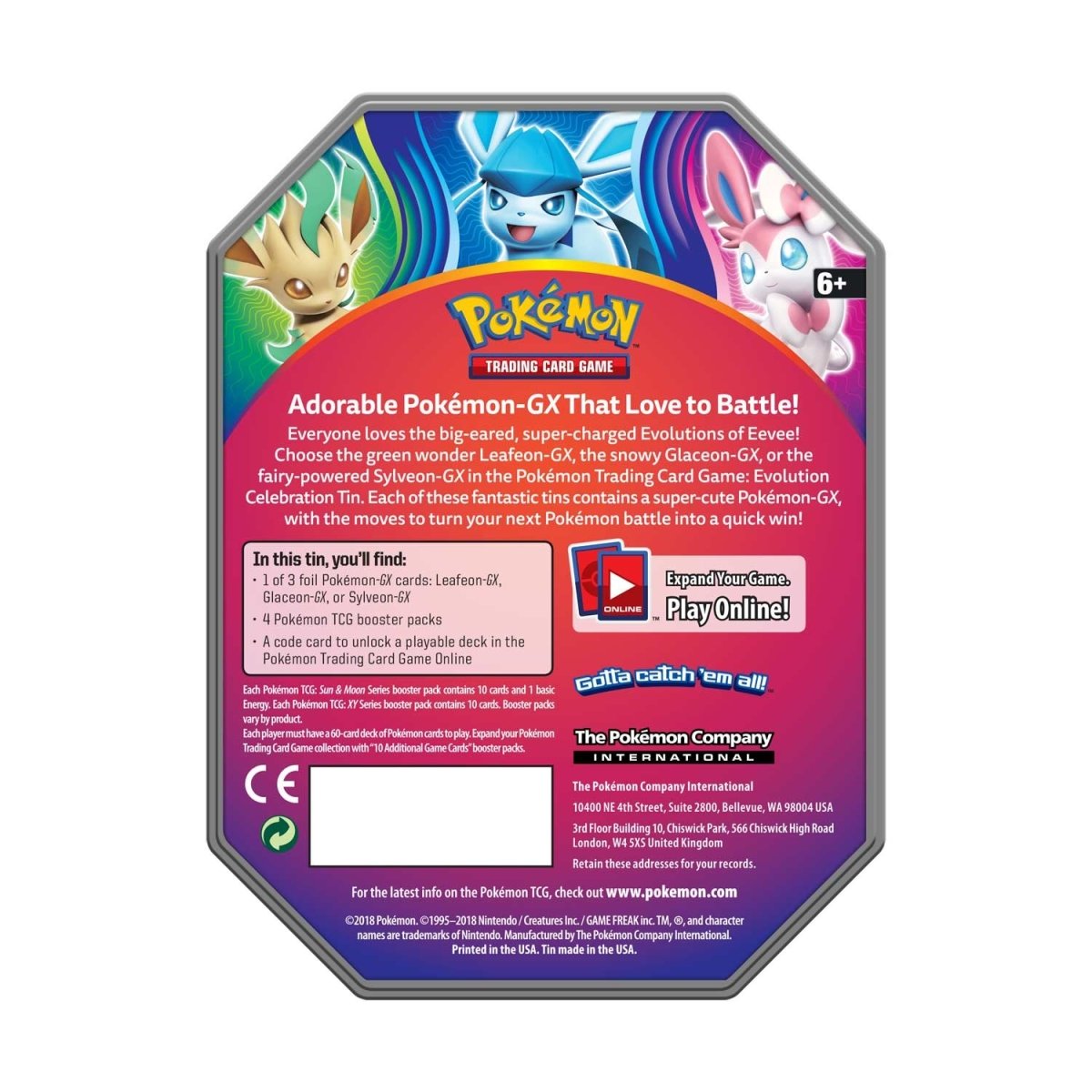 Pokémon TCG: Evolution Celebration Leafeon-GX Tin