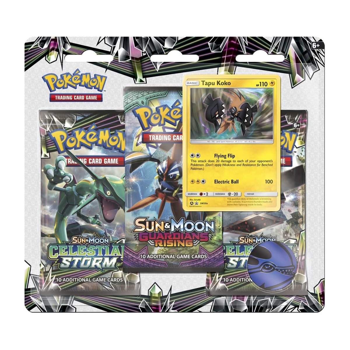 Pokémon TCG: Celestial Storm Tapu Koko 3-Pack Blister