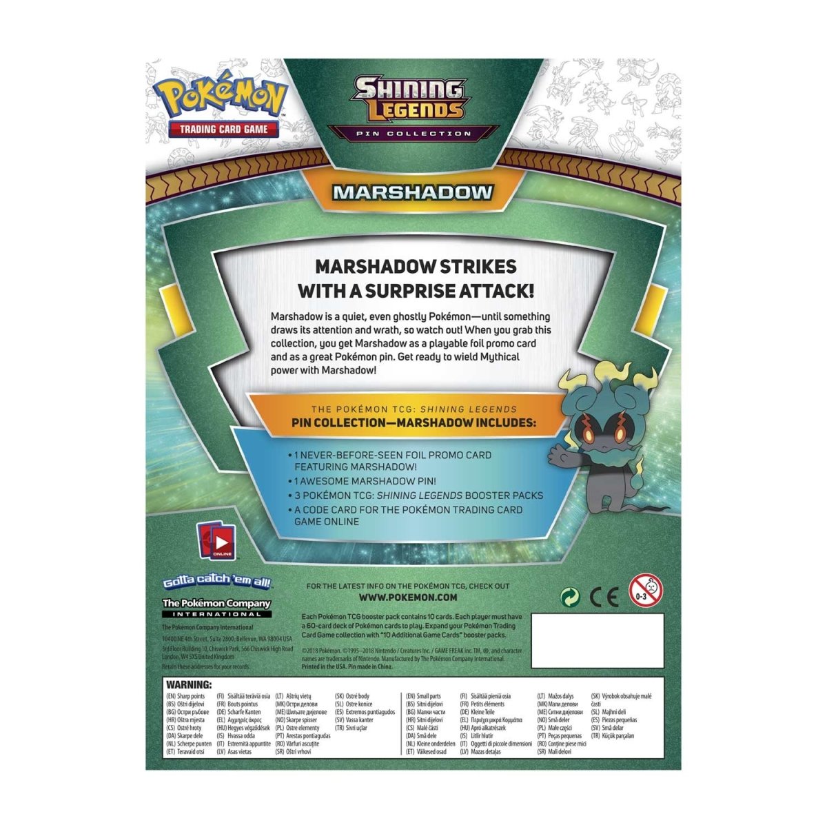 Pokémon TCG: Shining Legends Pin Collection—Marshadow